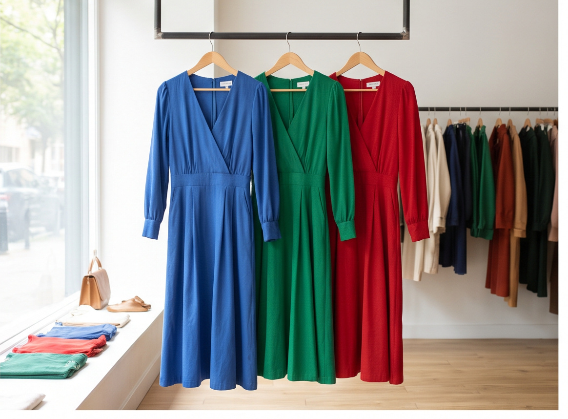 Dresses displayed on a boutique rack