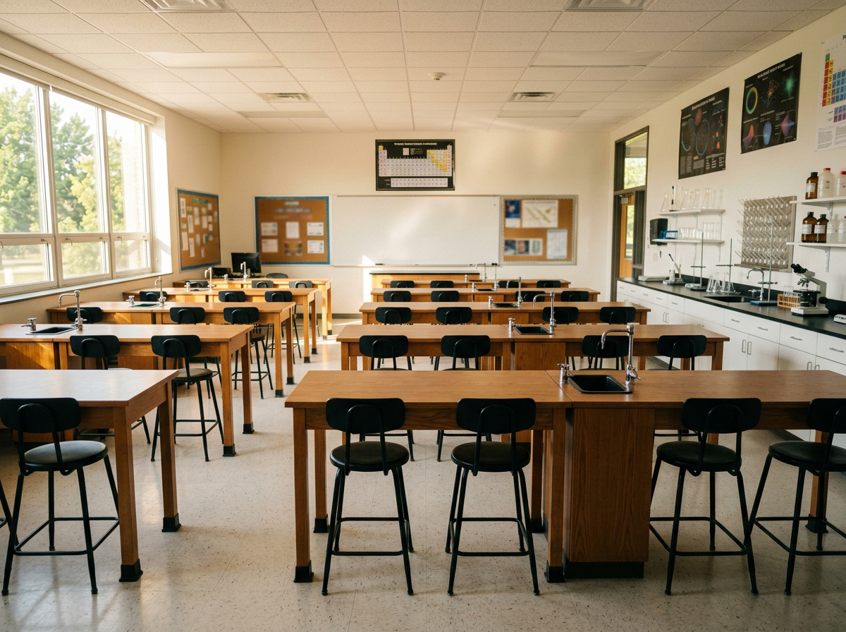 A classroom for Spanish plural article practice
