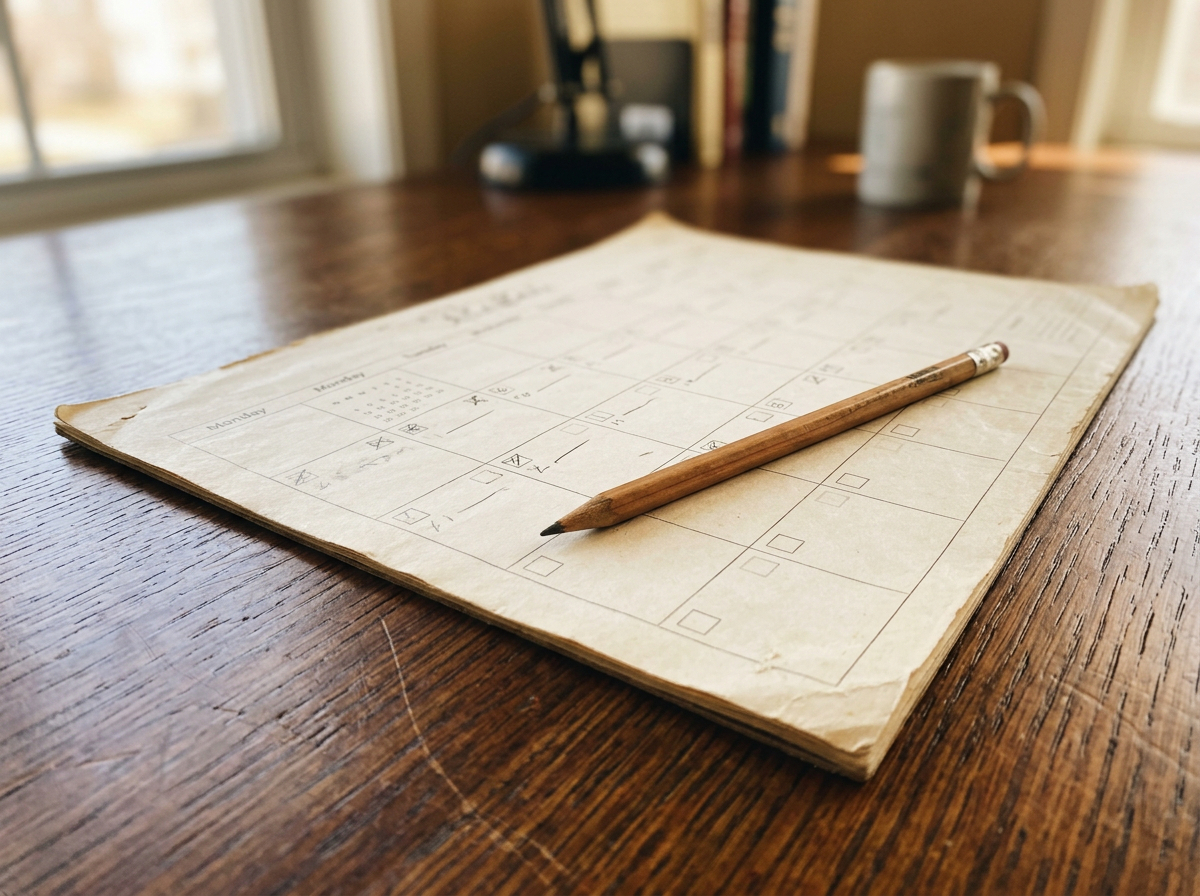 A calendar for plural article practice