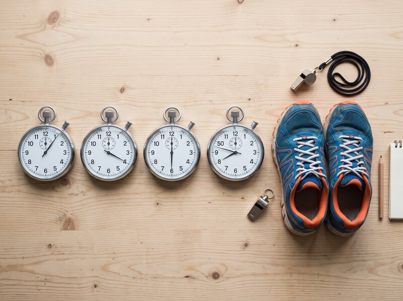 A clear collage of sports clocks showing different times