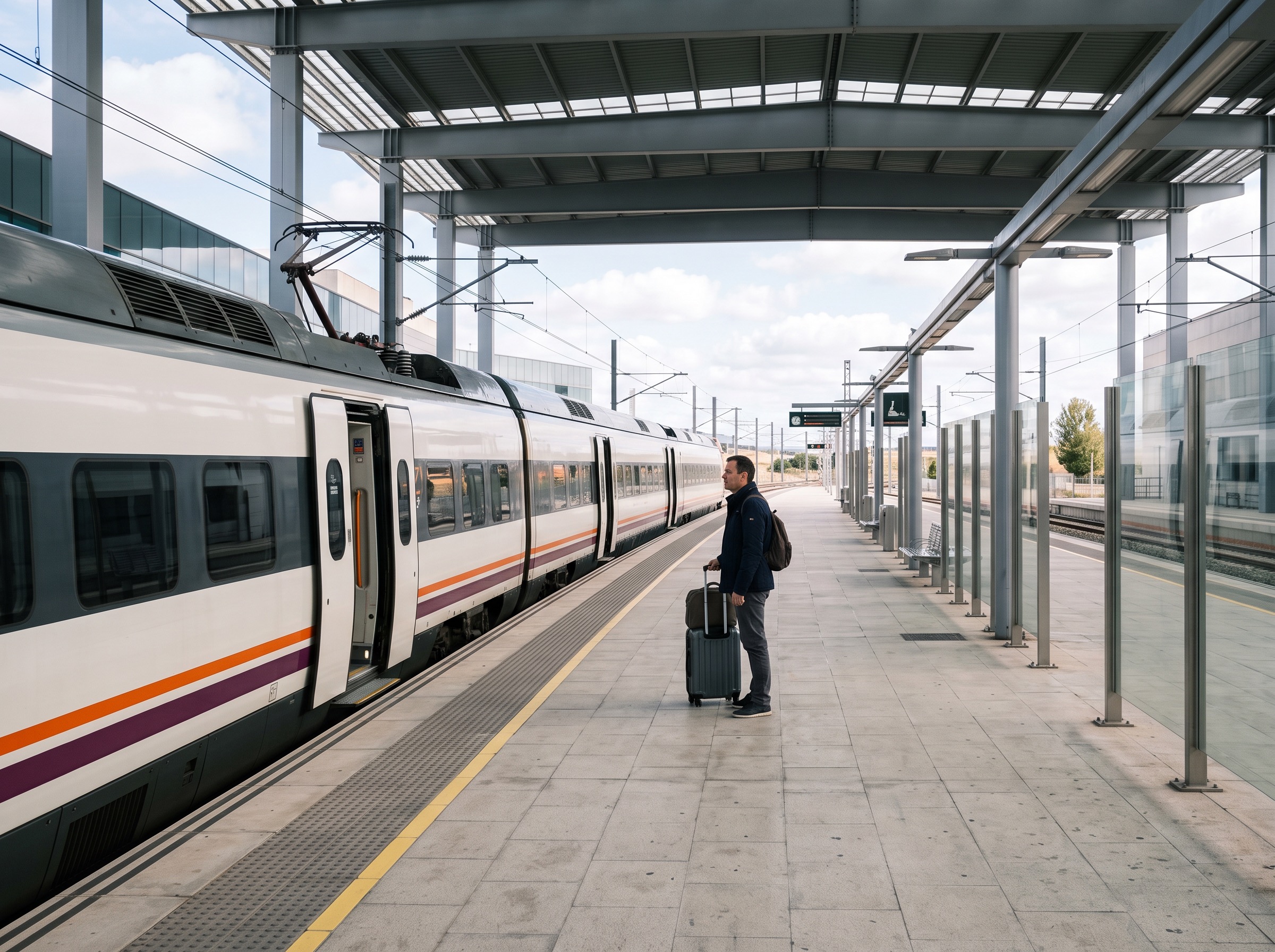 Carlos waiting on a train platform