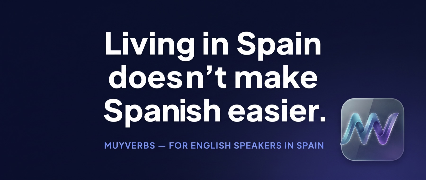 MuyVerbs banner for English speakers living in Spain