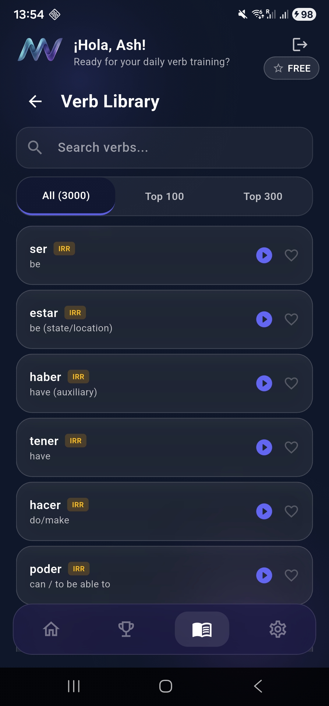 MuyVerbs verb library preview
